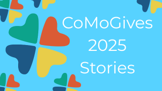 "CoMoGives 2025 Stories" with the CoMoGives icon